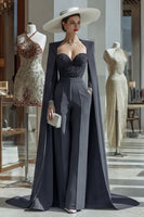 Load image into Gallery viewer, Long Sleeves Cabernet Mother of the Bride Jumpsuits with Pockets