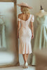 Load image into Gallery viewer, Candy Pink Bodycon One Shoulder Midi Mother of the Bride Dress with Sleeves