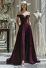 Load image into Gallery viewer, Cabernet A Line Off the Shoulder Satin Long Mother of the Bride Jumpsuits