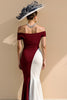 Load image into Gallery viewer, Black and White Mermaid Ruffled Patchwork Long Mother of the Bride Dress