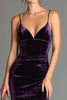 Load image into Gallery viewer, Purple Velvet Spaghetti Straps Mermaid Long Holiday Party Dress