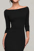 Load image into Gallery viewer, Black Mermaid Boat Neck Maxi Formal Dress with Sleeves