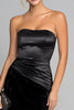 Load image into Gallery viewer, Black Velvet Strapless Mermaid Maxi Formal Dress