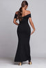 Load image into Gallery viewer, Black Mermaid Off the Shoulder Ruched Long Formal Dress with Slit