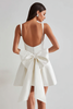 Load image into Gallery viewer, Black Square Neck Satin A Line Short Prom Dress with Bow