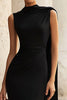 Load image into Gallery viewer, Black Mermaid High Neck Maxi Formal Dress with Cape
