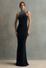 Load image into Gallery viewer, Sparkly Black Halter Mermaid Maxi Formal Dress with Beading