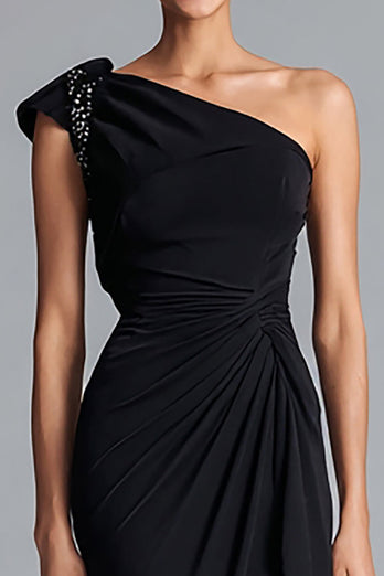 Black Mermaid One Shoulder Maxi Formal Dress