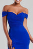 Load image into Gallery viewer, Royal Blue Mermaid Off the Shoulder Long Formal Dress with Slit