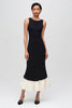 Load image into Gallery viewer, Simple Black and White Round Neck Maxi Formal Dress