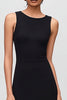 Load image into Gallery viewer, Simple Black and White Round Neck Maxi Formal Dress