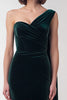 Load image into Gallery viewer, Dark Green Mermaid One Shoulder Velvet Long Holiday Party Dress