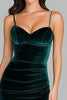 Load image into Gallery viewer, Dark Green Long Spaghetti Straps Velvet Formal Dress with Slit