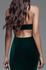 Load image into Gallery viewer, Dark Green Cut Out Mermaid Velvet Long Holiday Party Dress with Slit