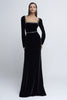 Load image into Gallery viewer, Sparkly Black Long Sleeves Velvet Holiday Party Dress with Beading