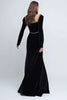 Load image into Gallery viewer, Sparkly Black Long Sleeves Velvet Holiday Party Dress with Beading