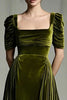 Load image into Gallery viewer, Olive A Line Velvet Square Neck Long Holiday Party Dress with Sleeves