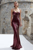 Load image into Gallery viewer, Sparkly Burgundy Maxi Mermaid Sequin Holiday Party Dress