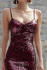 Load image into Gallery viewer, Sparkly Burgundy Maxi Mermaid Sequin Holiday Party Dress