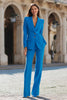 Load image into Gallery viewer, 2 Piece Blue Single Breasted Peak Lapel Prom Suits with Pockets