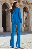 Load image into Gallery viewer, 2 Piece Blue Single Breasted Peak Lapel Prom Suits with Pockets