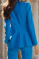 Load image into Gallery viewer, 2 Piece Blue Single Breasted Peak Lapel Prom Suits with Pockets