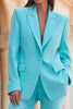 Load image into Gallery viewer, 2 Piece Turquoise Peak Lapel Long Sleeves Prom Suits with Pockets