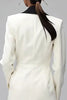 Load image into Gallery viewer, Ivory Black Double Breasted Shawl Lapel Short Blazer Dress with Sleeves