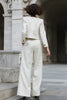 Load image into Gallery viewer, 2 Piece Ivory Tweed Long Sleeves Interview Outfits with Pockets