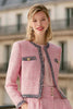 Load image into Gallery viewer, 2 Piece Pink Black Tweed Wide Leg Interview Outfits with Pockets