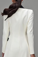 Load image into Gallery viewer, Ivory Double Breasted Peak Lapel Short Blazer Dress with Sleeves