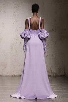 Light Purple Mermaid Thick Straps Maxi Formal Dress