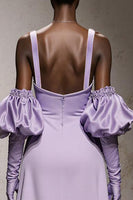 Load image into Gallery viewer, Light Purple Mermaid Thick Straps Maxi Formal Dress