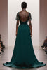 Load image into Gallery viewer, Dark Green Satin Sweetheart Mermaid Long Formal Dress with Sleeves