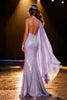 Load image into Gallery viewer, Sparkly Light Purple Halter Mermaid Sequin Long Pageant Dress