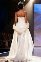 Load image into Gallery viewer, Sparkly White Mermaid Strapless Sequins Long Pageant Dress
