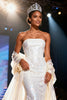 Load image into Gallery viewer, Sparkly White Mermaid Strapless Sequins Long Pageant Dress