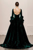 Load image into Gallery viewer, Dark Green Ball Gown Velvet Square Neck Maxi Holiday Party Dress