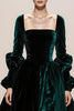 Load image into Gallery viewer, Dark Green Ball Gown Velvet Square Neck Maxi Holiday Party Dress