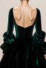Load image into Gallery viewer, Dark Green Ball Gown Velvet Square Neck Maxi Holiday Party Dress