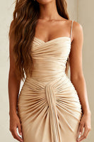 Load image into Gallery viewer, Ivory Spaghetti Straps Ruched Mermaid Maxi Formal Dress