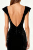 Load image into Gallery viewer, Simple Black Ruched Mermaid Maxi Formal Dress with Slit