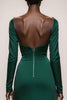 Load image into Gallery viewer, Dark Green Satin Sweetheart Mermaid Long Sleeves Formal Dress with Ruffles