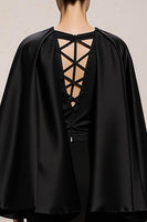 Load image into Gallery viewer, Black and White Patchwork Mermaid Satin V-Neck Long Formal Dress with Sleeves