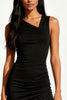 Load image into Gallery viewer, Simple Black Asymmetrical Bodycon Mini Cocktail Dress