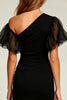 Load image into Gallery viewer, Black Asymmetrical Short Tight Cocktail Dress