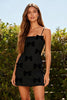Load image into Gallery viewer, Black Spaghetti Straps Short Tight Cocktail Dress with Bows