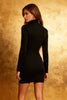 Load image into Gallery viewer, Black High Neck Long Sleeves Tight Cocktail Dress