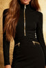 Load image into Gallery viewer, Black High Neck Long Sleeves Tight Cocktail Dress