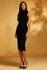 Load image into Gallery viewer, Queendancer UK Women Black Midi Cocktail Dress Bodycon High Neck Sleeveless Slim Fit Little Black Dress
